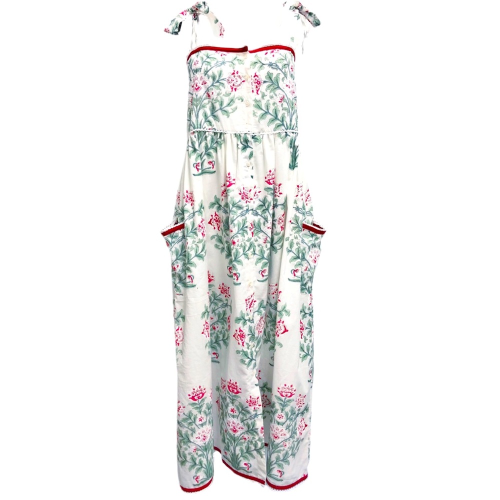 Juliet Dunn Tie Shoulder Japanese Flower Print Dress. Size 2 (US 6-8)